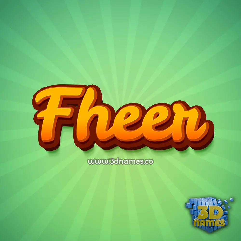 fheer in Green Rays style - 3D name wallpaper