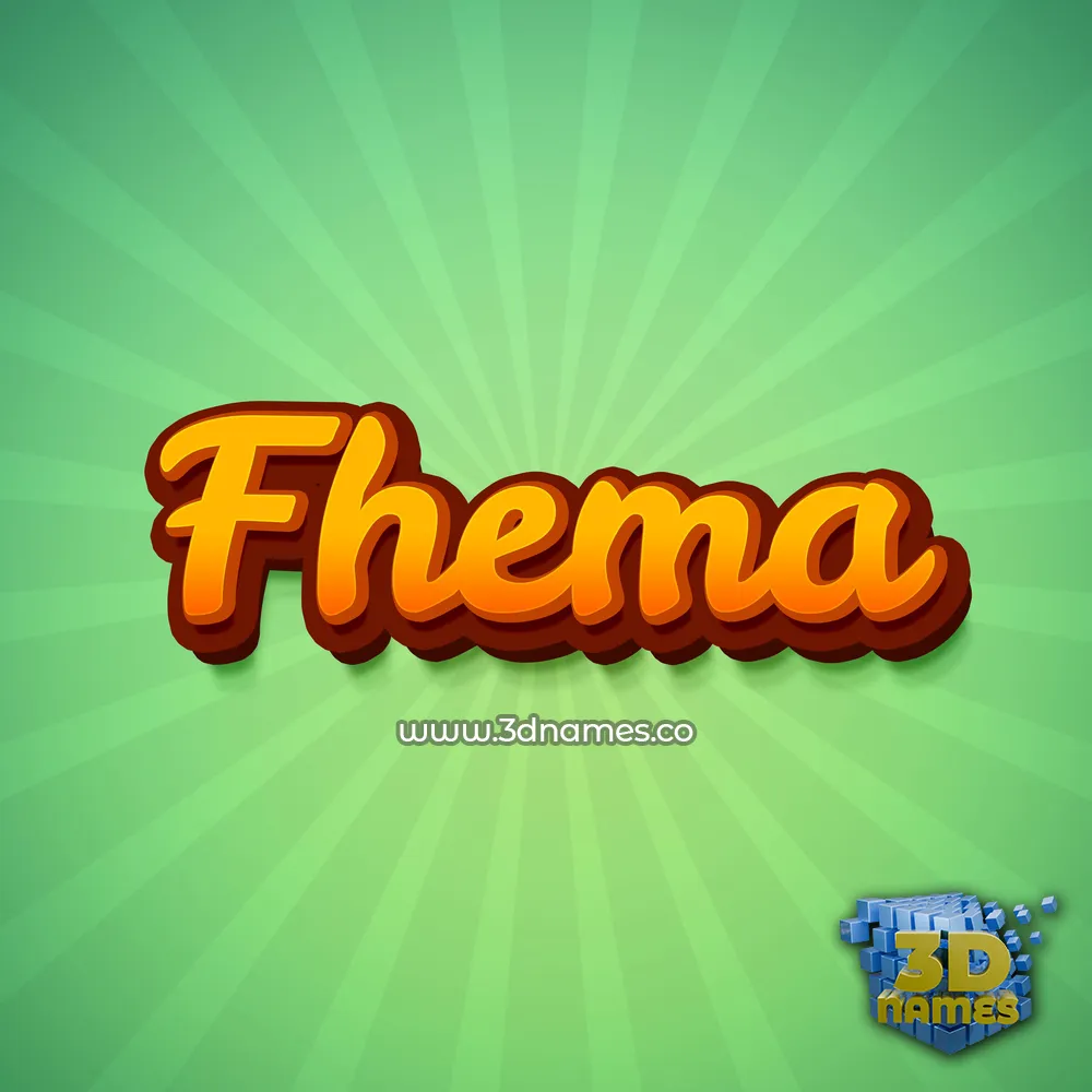 fhema in Green Rays style - 3D name wallpaper