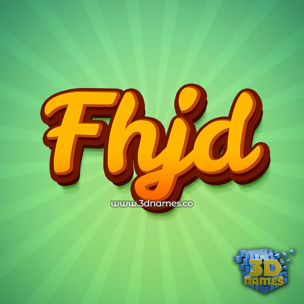 fhjd in Green Rays style - 3D name wallpaper