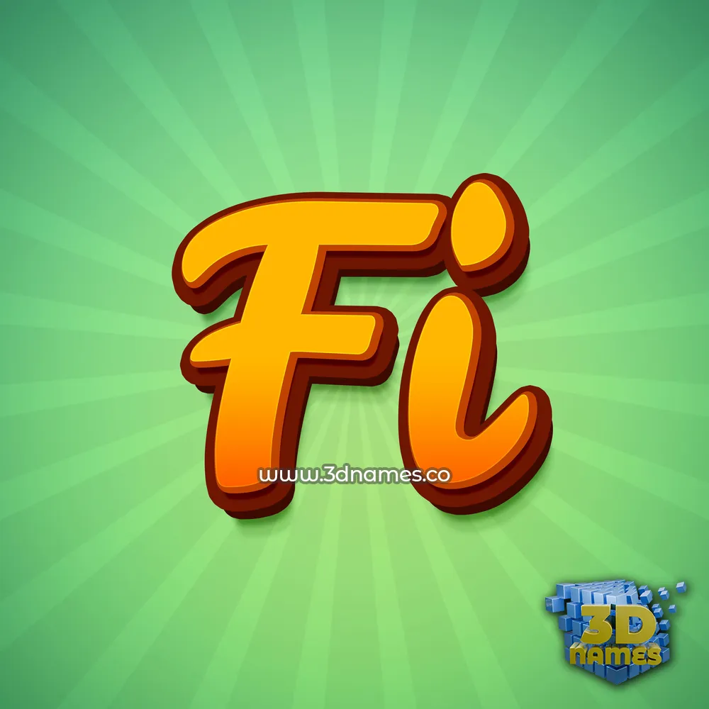 fi in Green Rays style - 3D name wallpaper