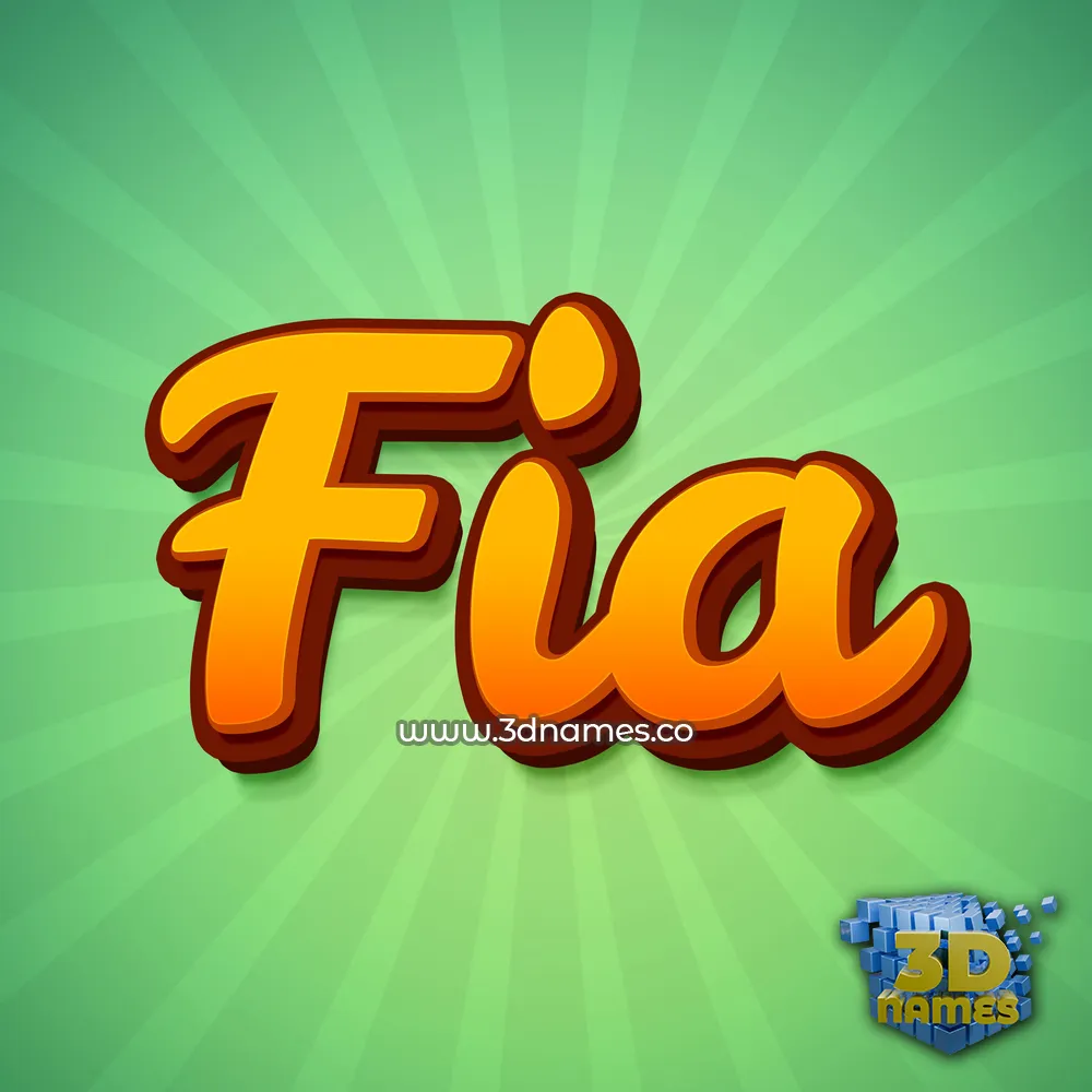 fia in Green Rays style - 3D name wallpaper