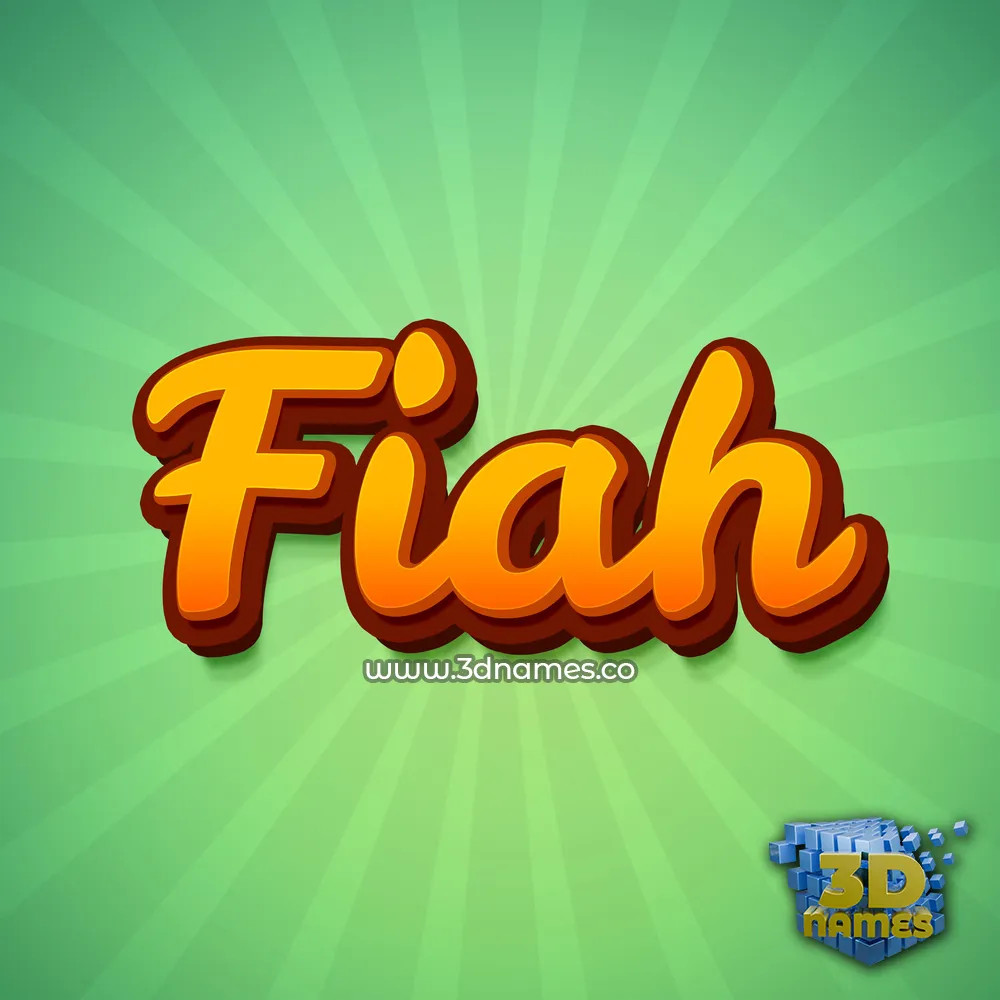 fiah in Green Rays style - 3D name wallpaper