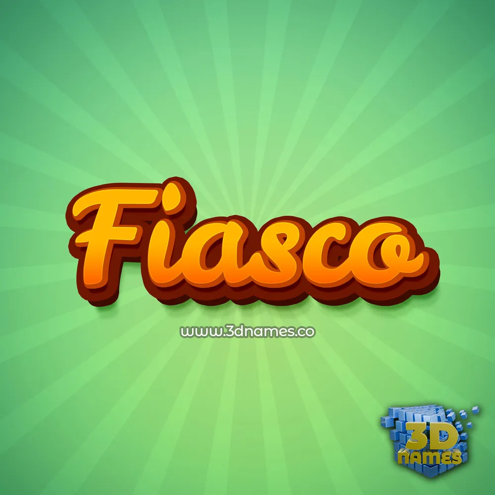 fiasco in Green Rays style - 3D name wallpaper