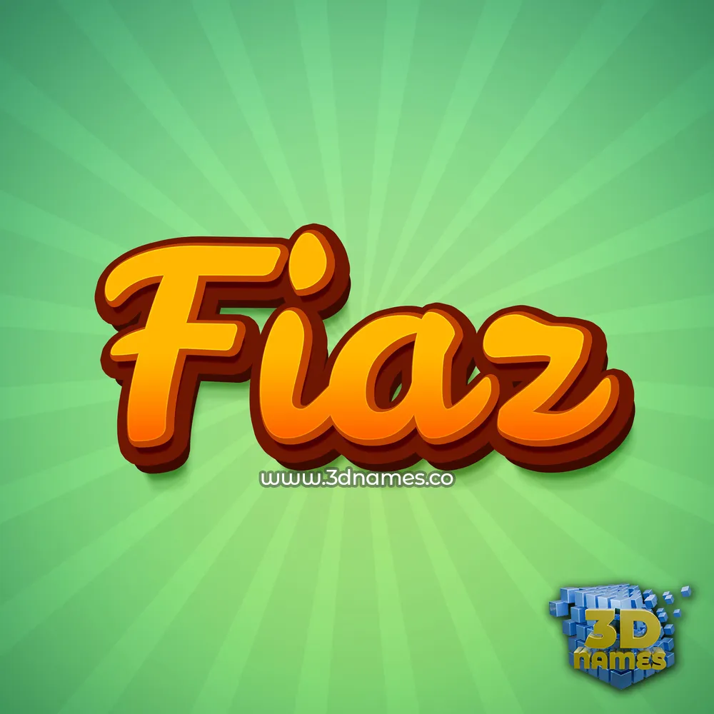 fiaz in Green Rays style - 3D name wallpaper