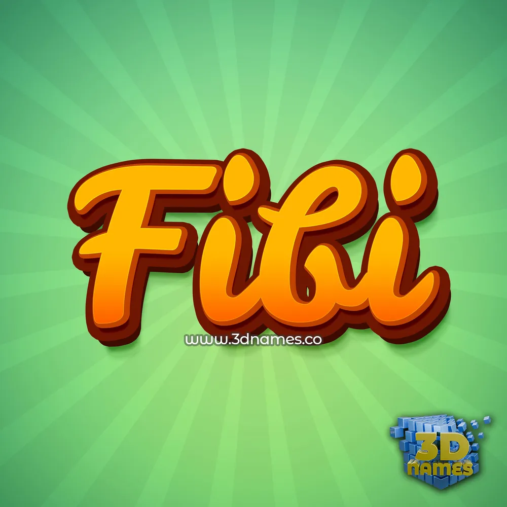 fibi in Green Rays style - 3D name wallpaper