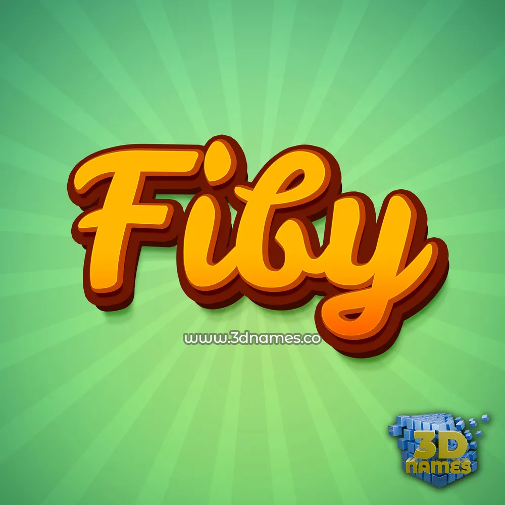 fiby in Green Rays style - 3D name wallpaper