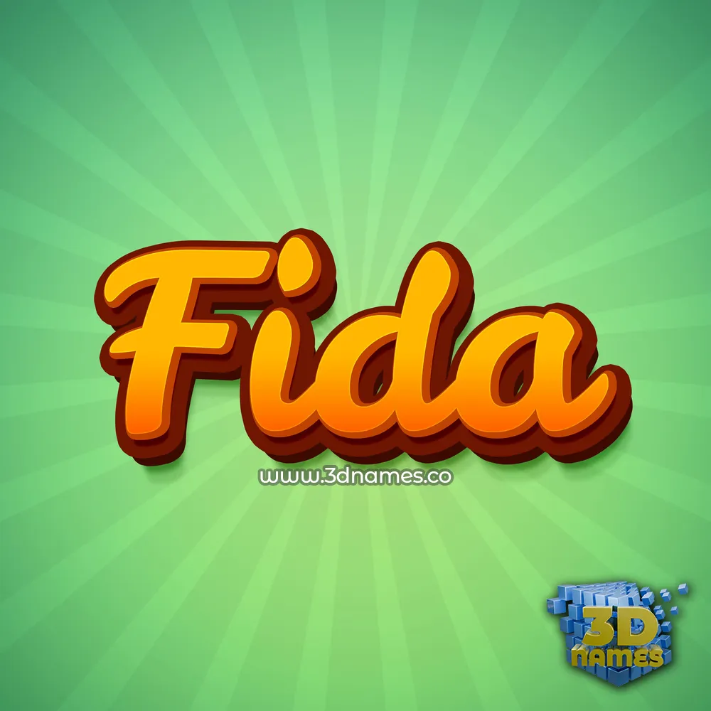 fida in Green Rays style - 3D name wallpaper