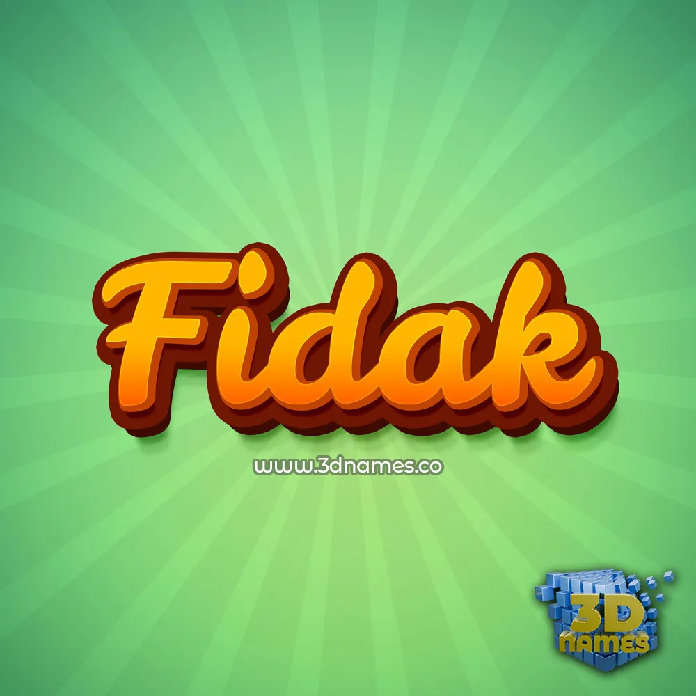 fidak in Green Rays style - 3D name wallpaper