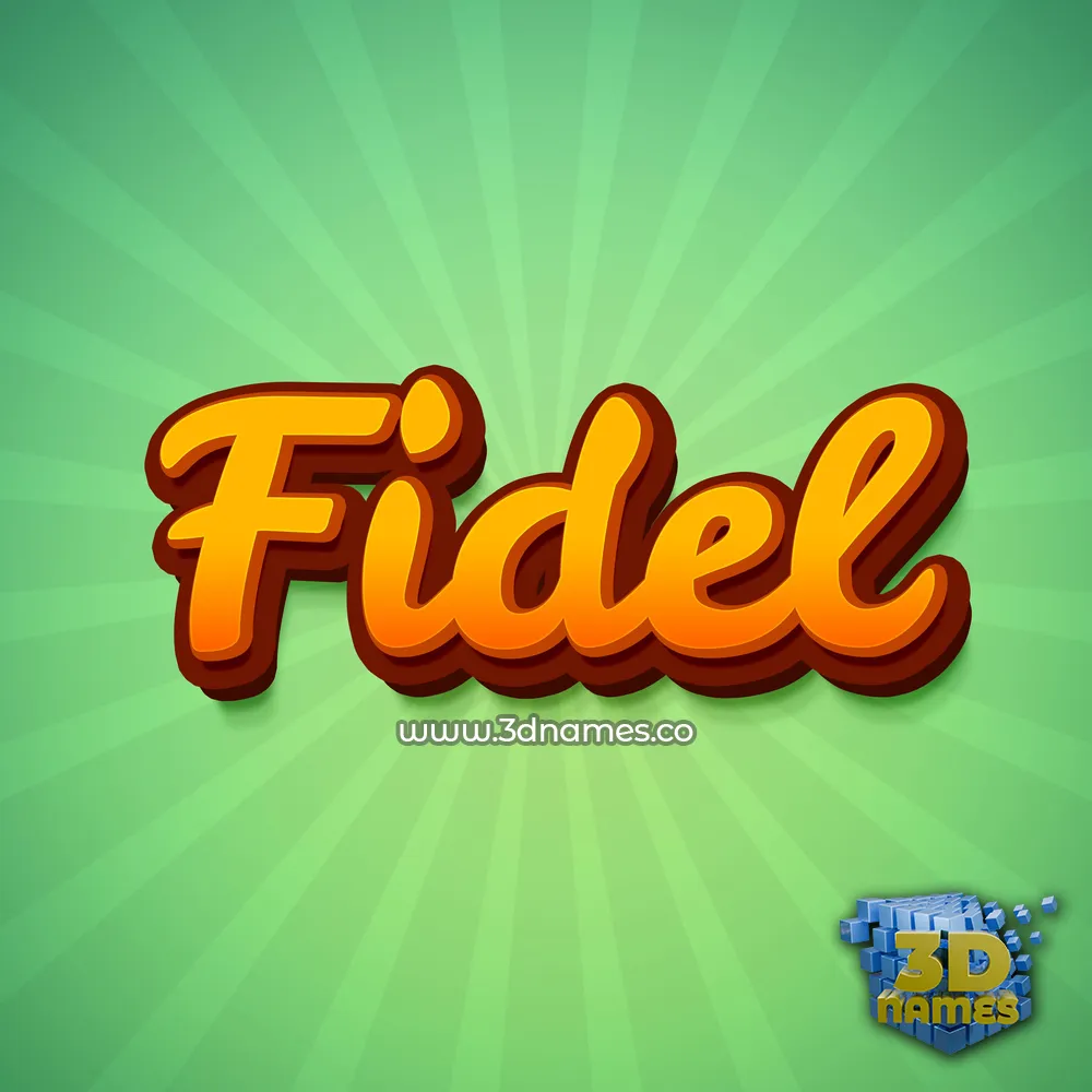 fidel in Green Rays style - 3D name wallpaper
