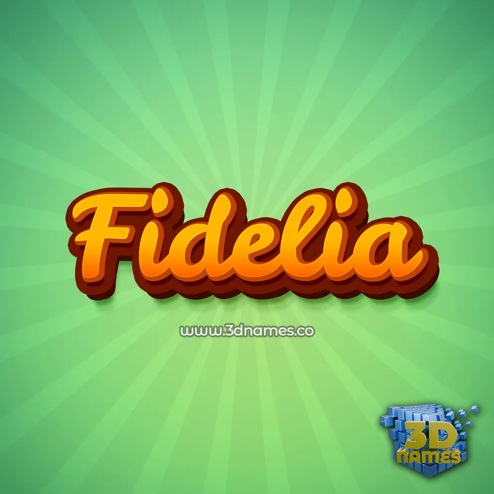 fidelia in Green Rays style - 3D name wallpaper