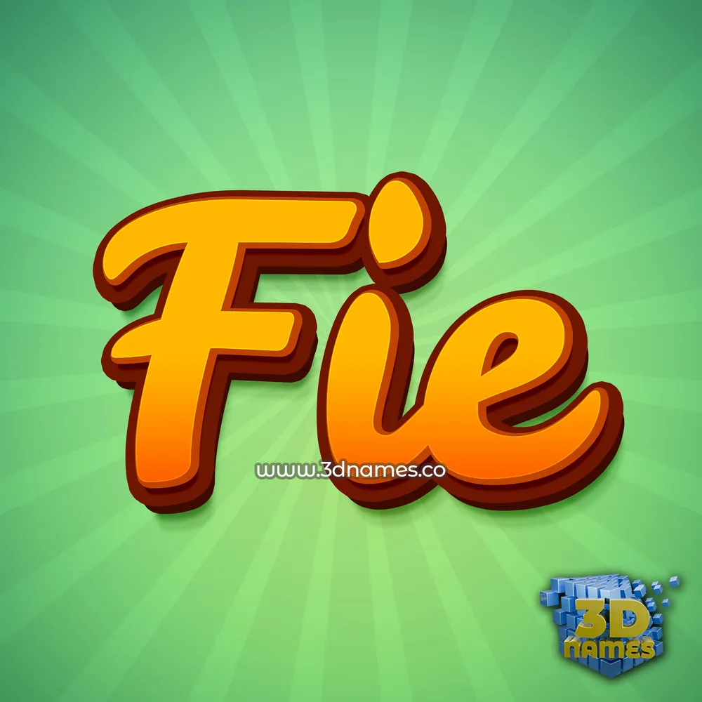 fie in Green Rays style - 3D name wallpaper