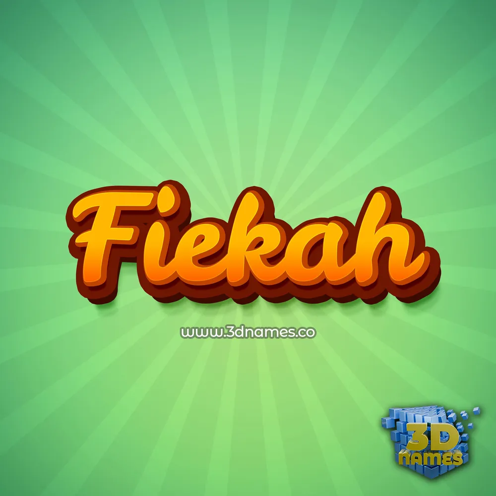 fiekah in Green Rays style - 3D name wallpaper