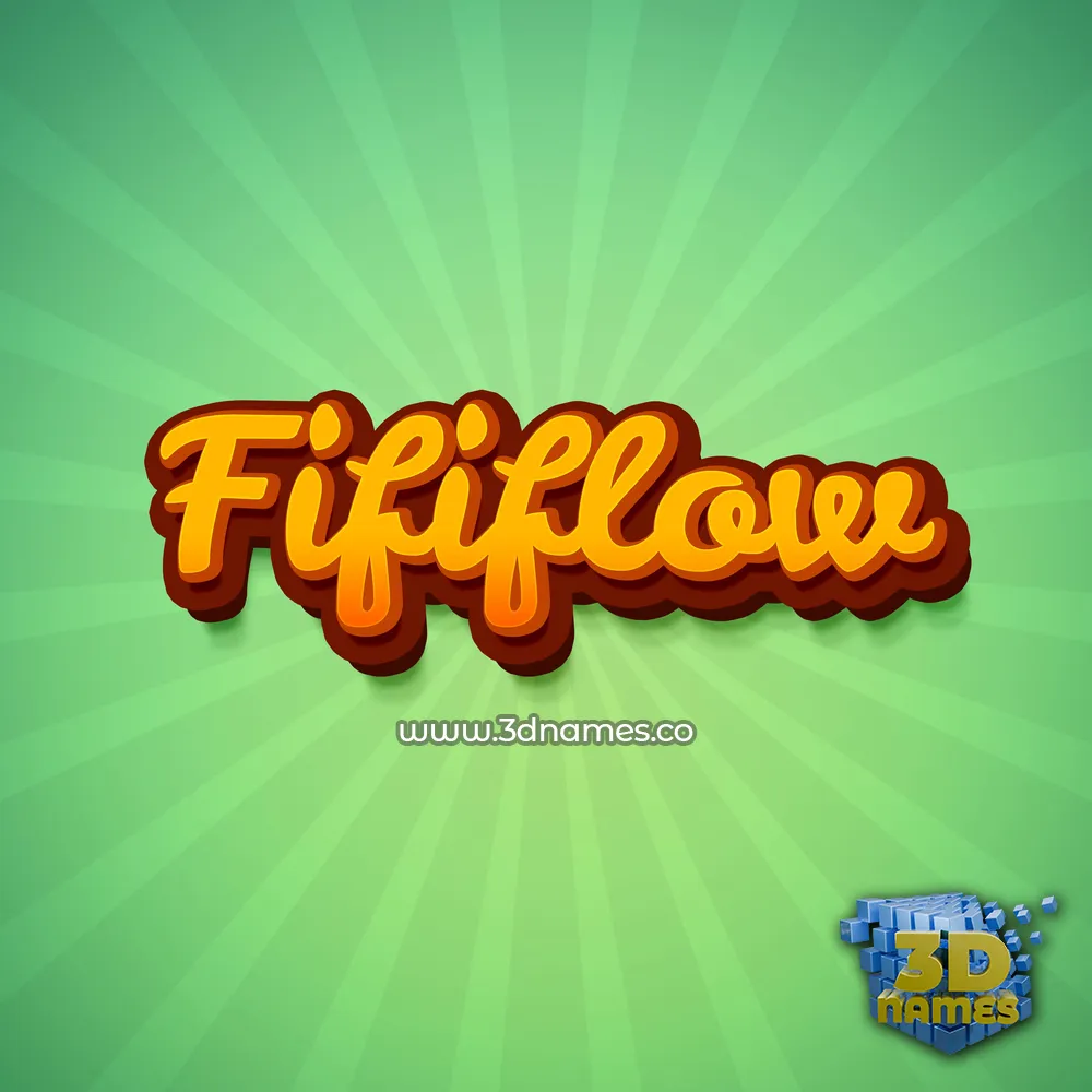 fififlow in Green Rays style - 3D name wallpaper