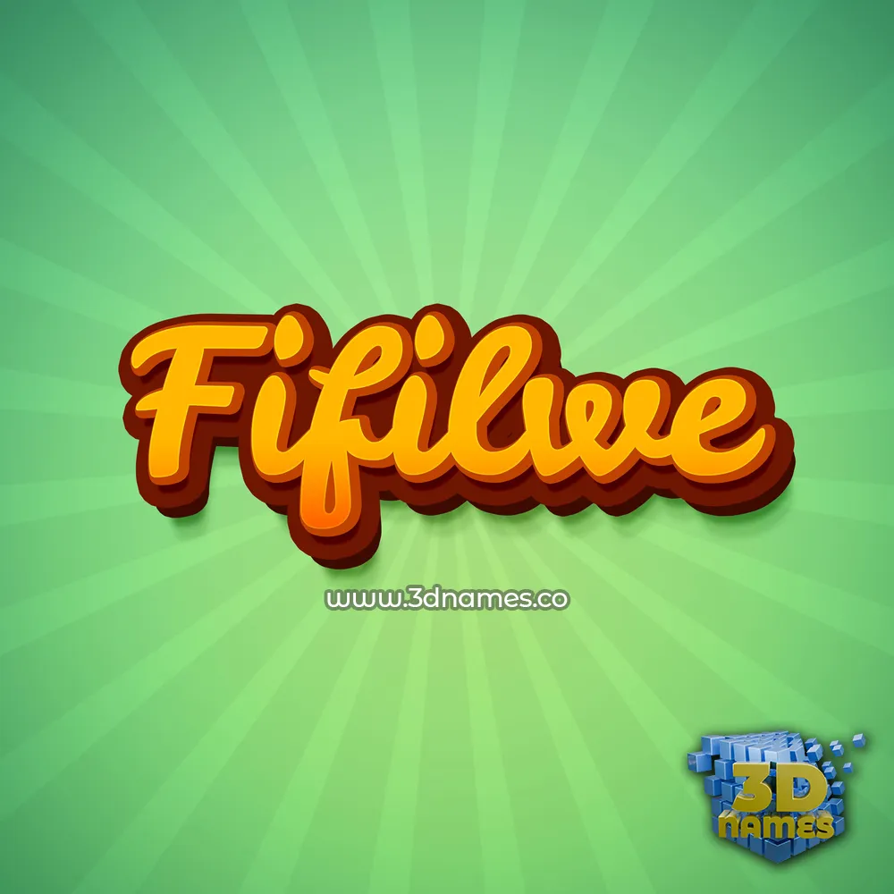 fifilwe in Green Rays style - 3D name wallpaper