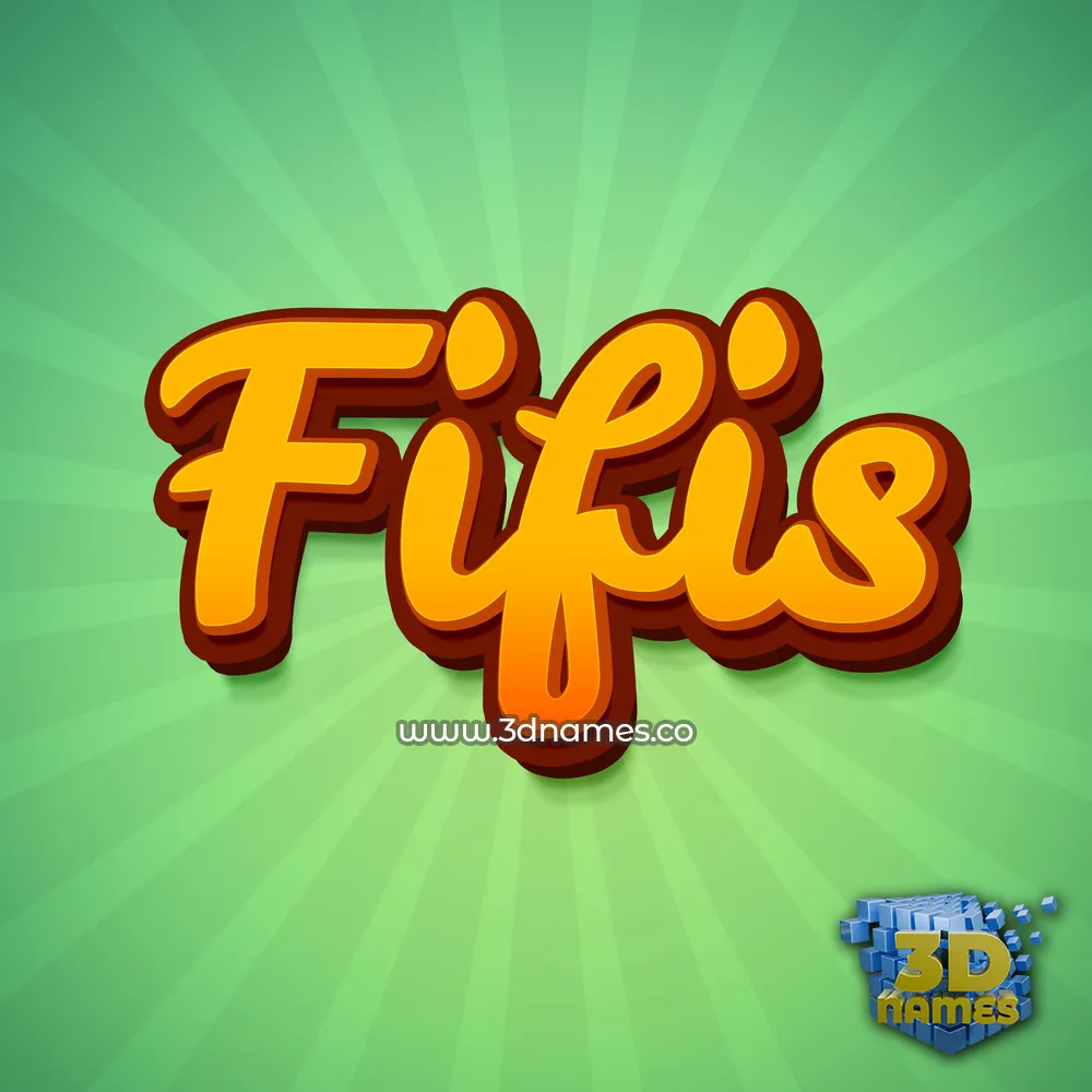 fifis in Green Rays style - 3D name wallpaper