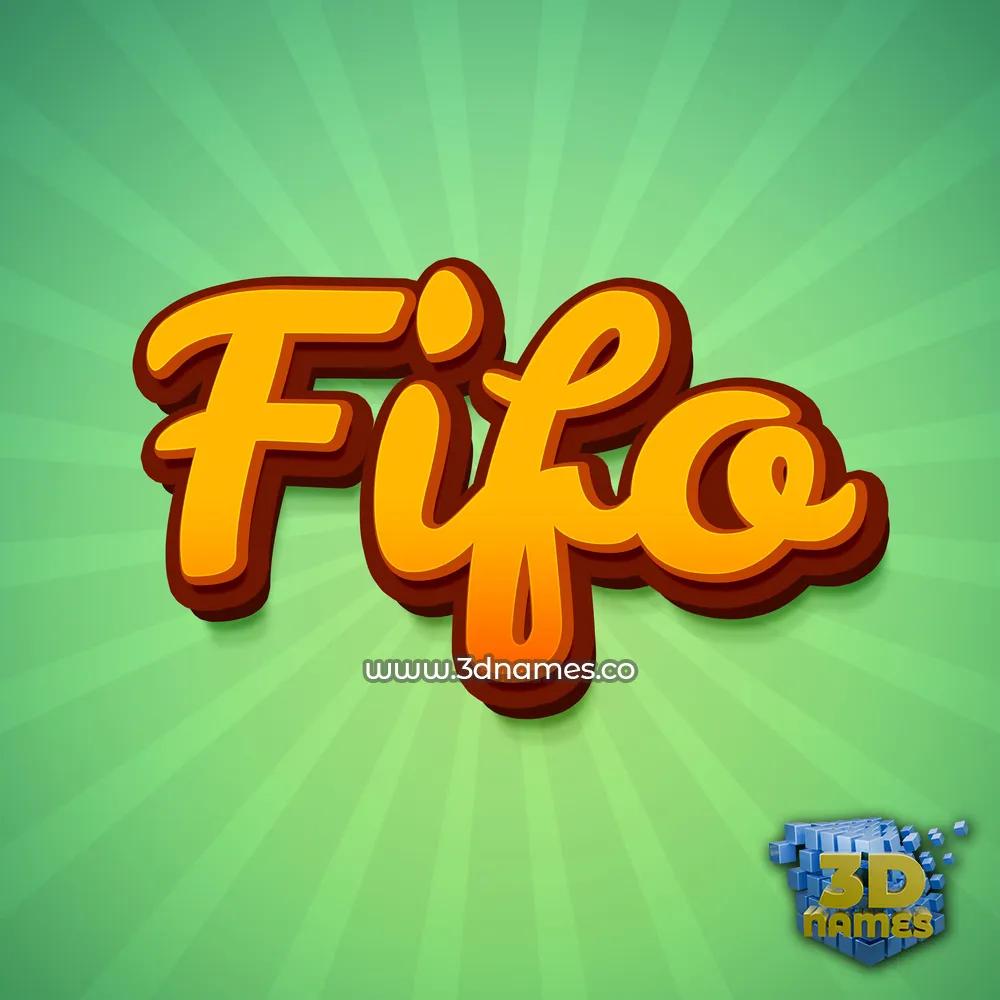 fifo in Green Rays style - 3D name wallpaper