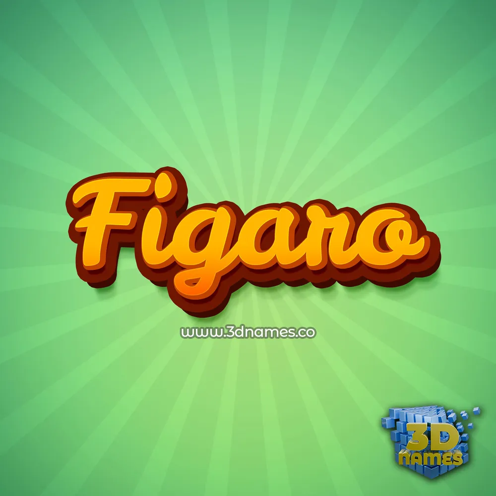 figaro in Green Rays style - 3D name wallpaper