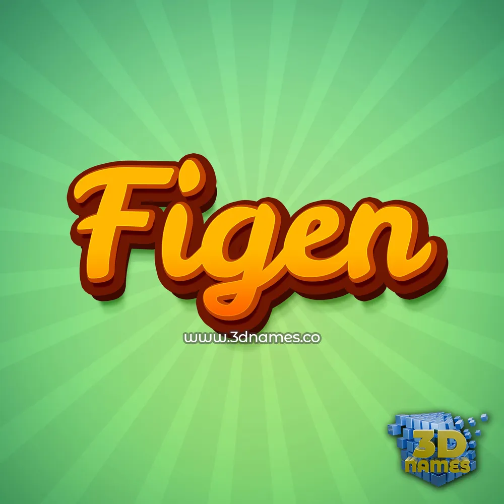 figen in Green Rays style - 3D name wallpaper