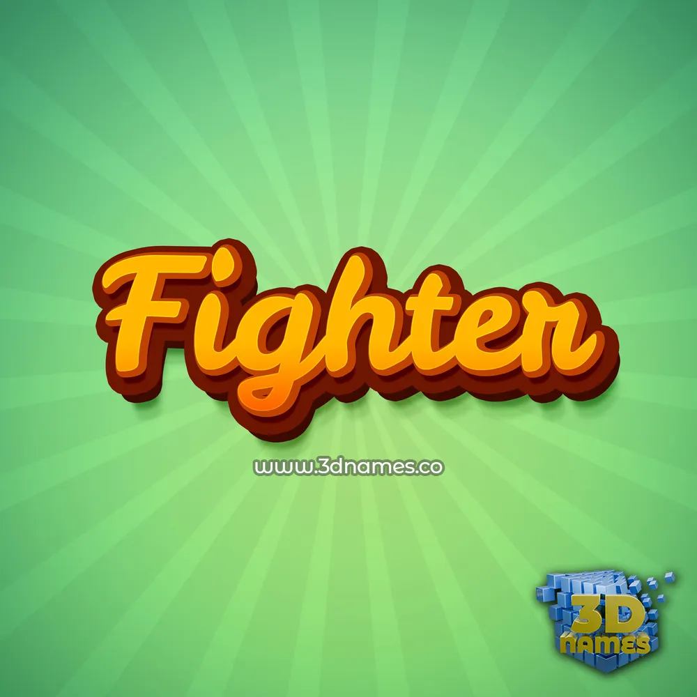 fighter in Green Rays style - 3D name wallpaper