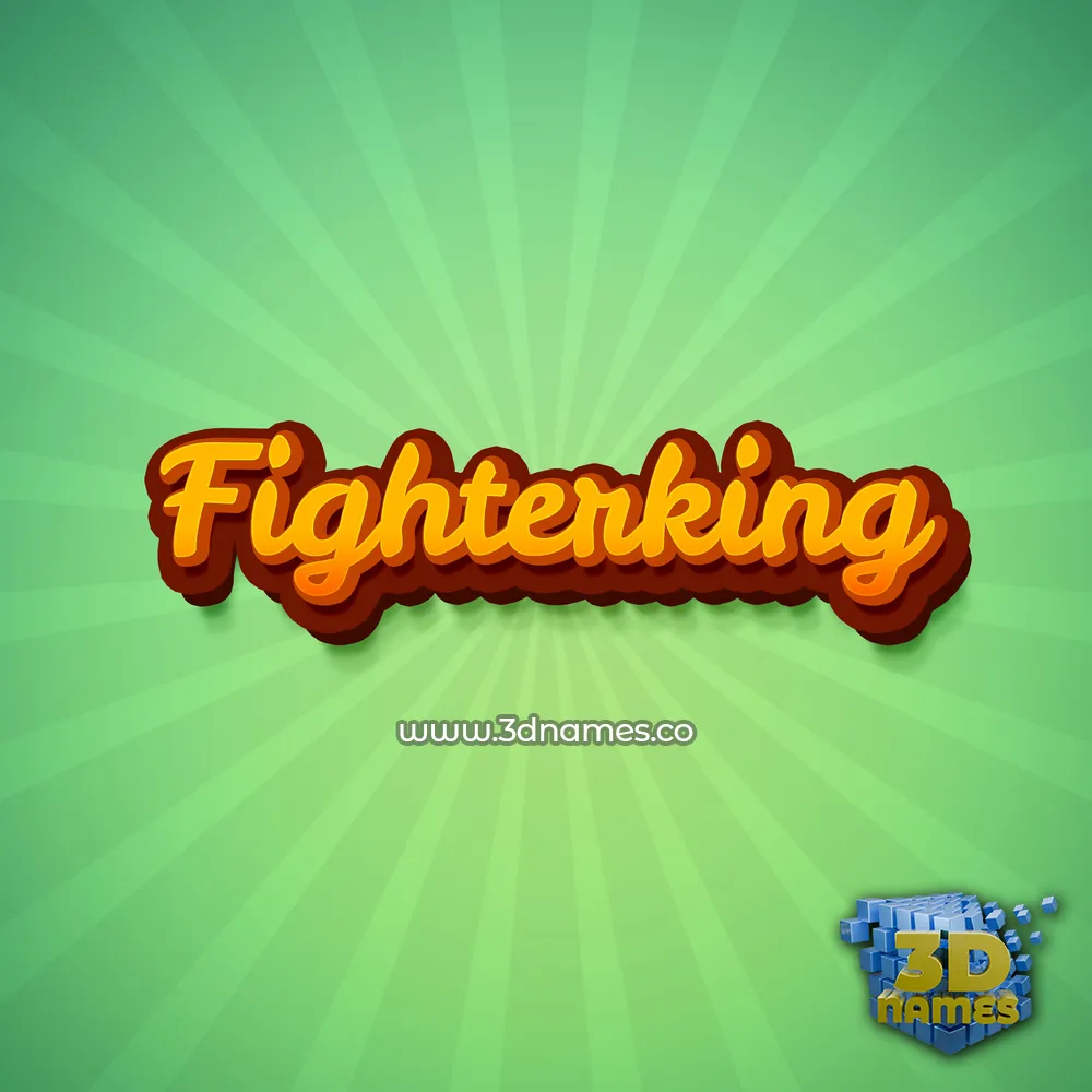 fighterking in Green Rays style - 3D name wallpaper