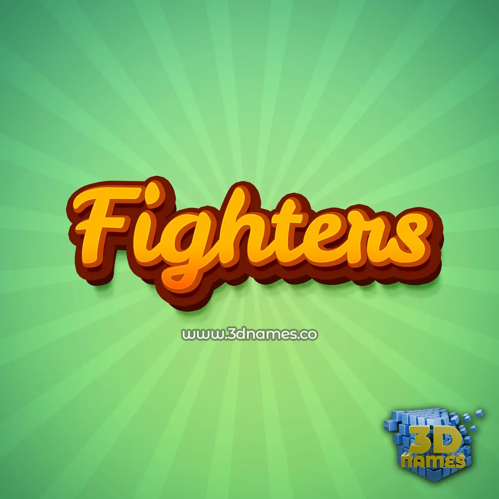fighters in Green Rays style - 3D name wallpaper