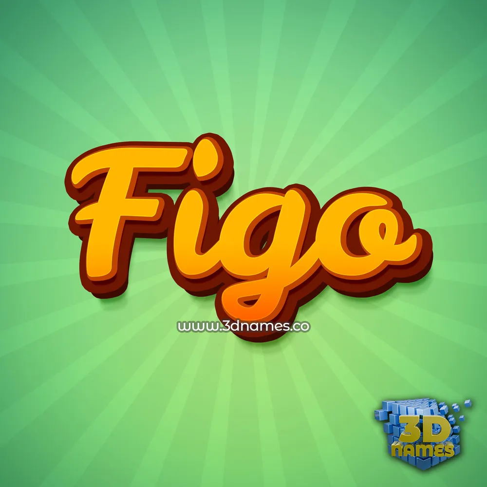 figo in Green Rays style - 3D name wallpaper