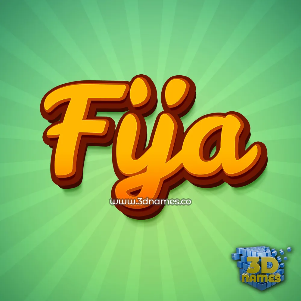 fija in Green Rays style - 3D name wallpaper
