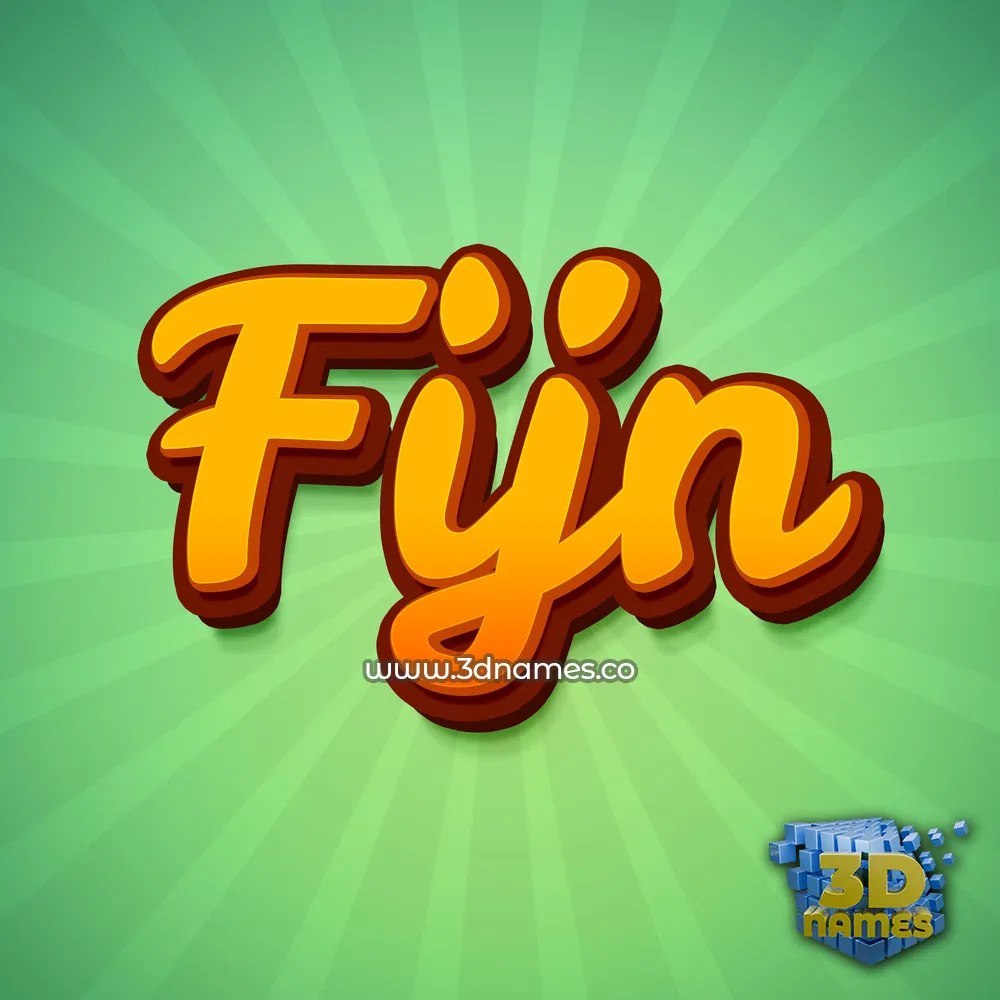 fijn in Green Rays style - 3D name wallpaper