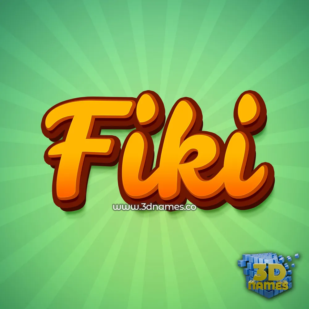 fiki in Green Rays style - 3D name wallpaper