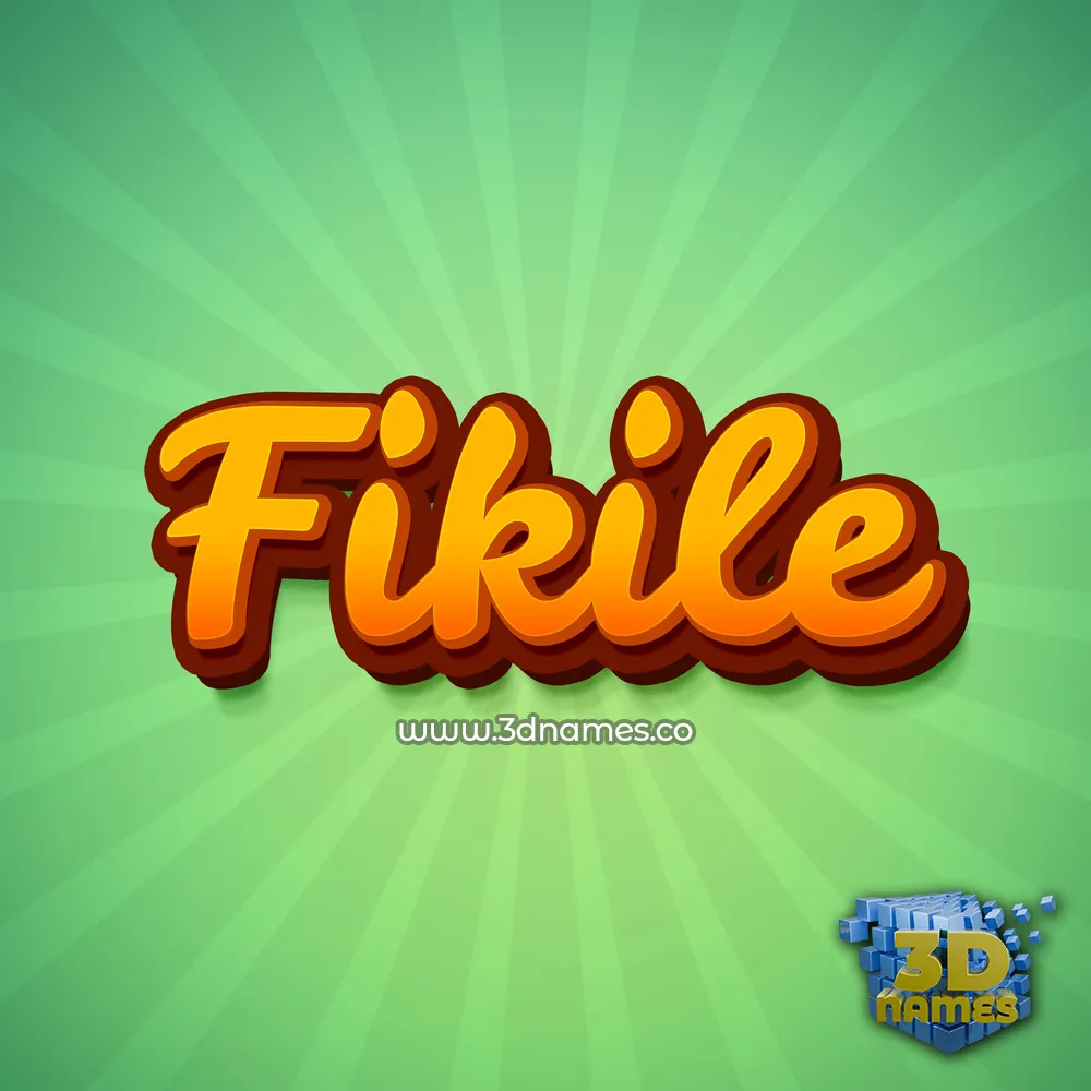 fikile in Green Rays style - 3D name wallpaper