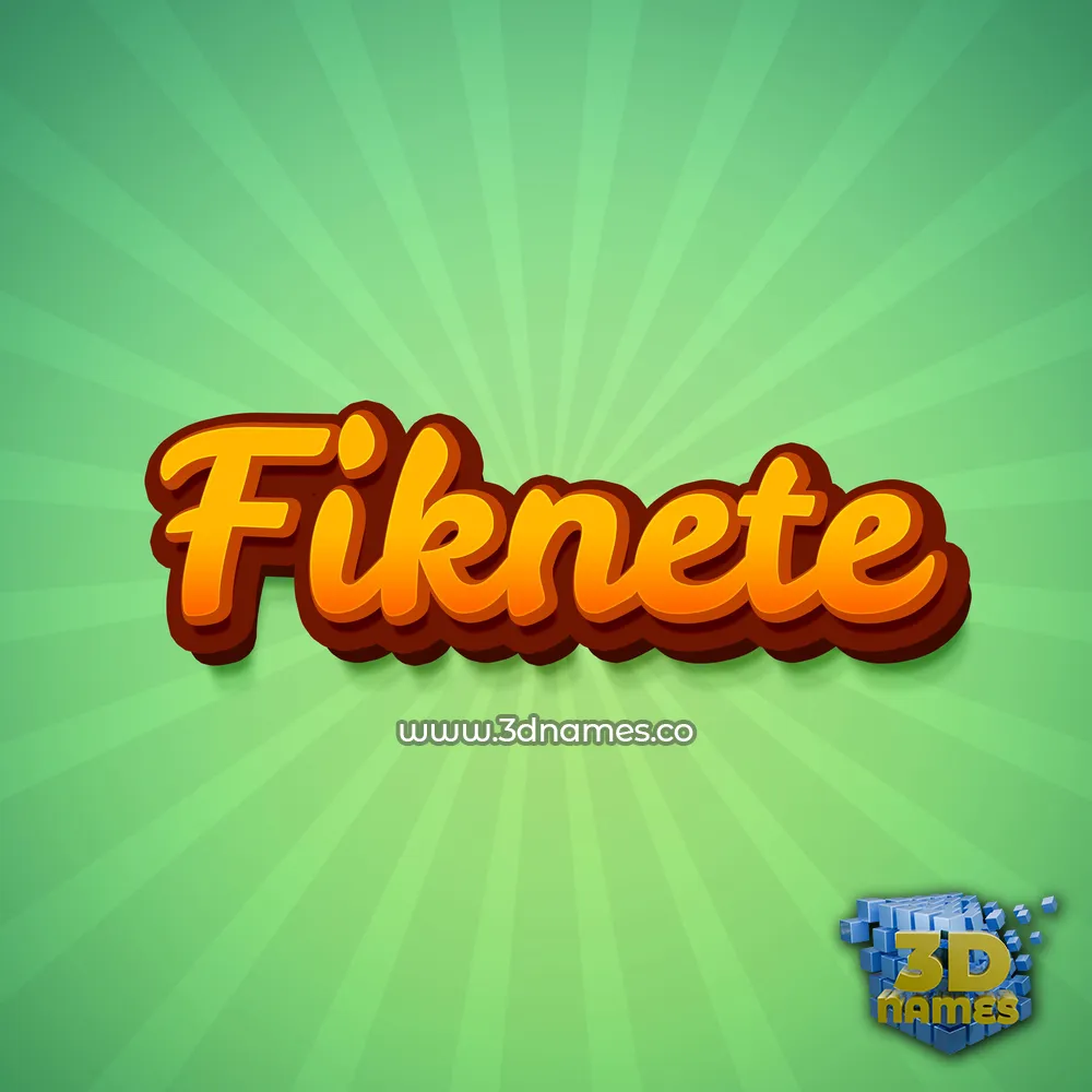 fiknete in Green Rays style - 3D name wallpaper