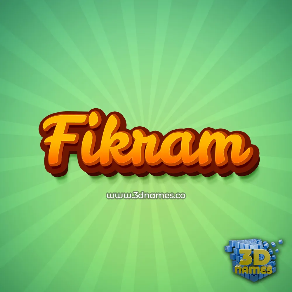 fikram in Green Rays style - 3D name wallpaper