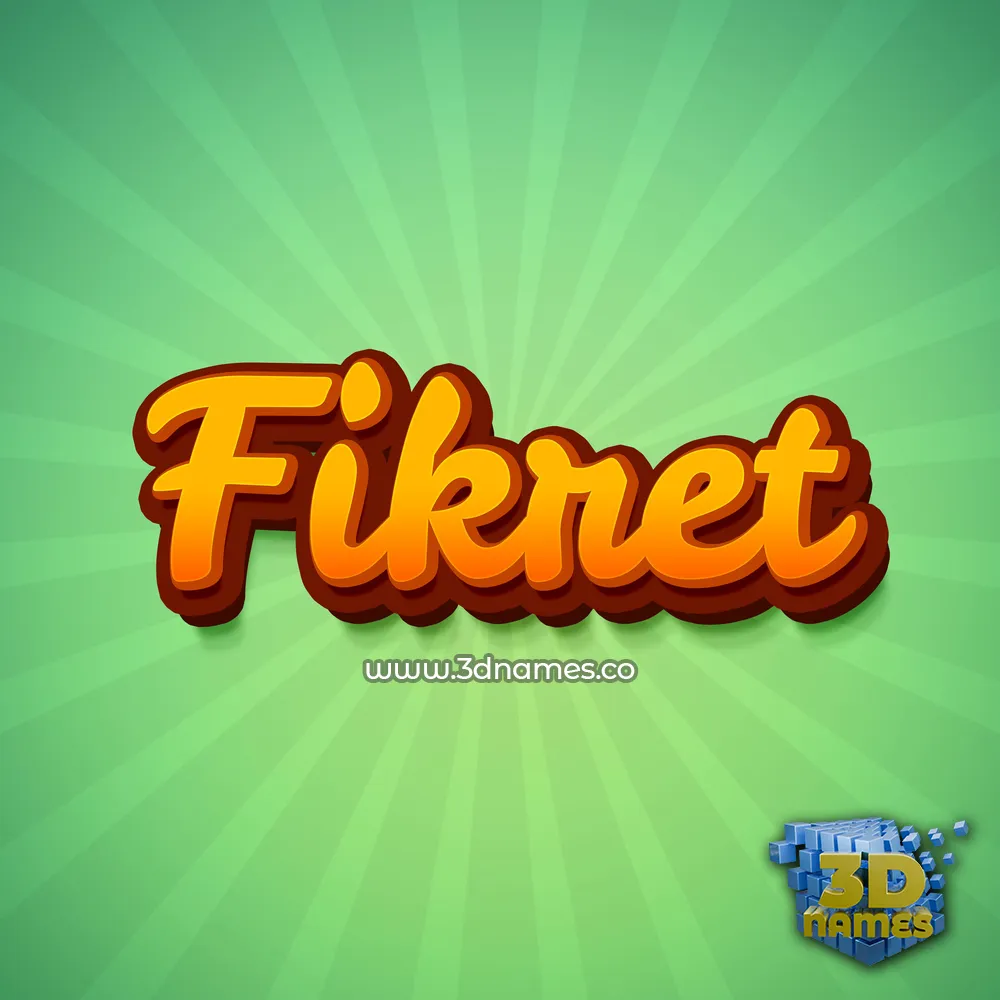 fikret in Green Rays style - 3D name wallpaper