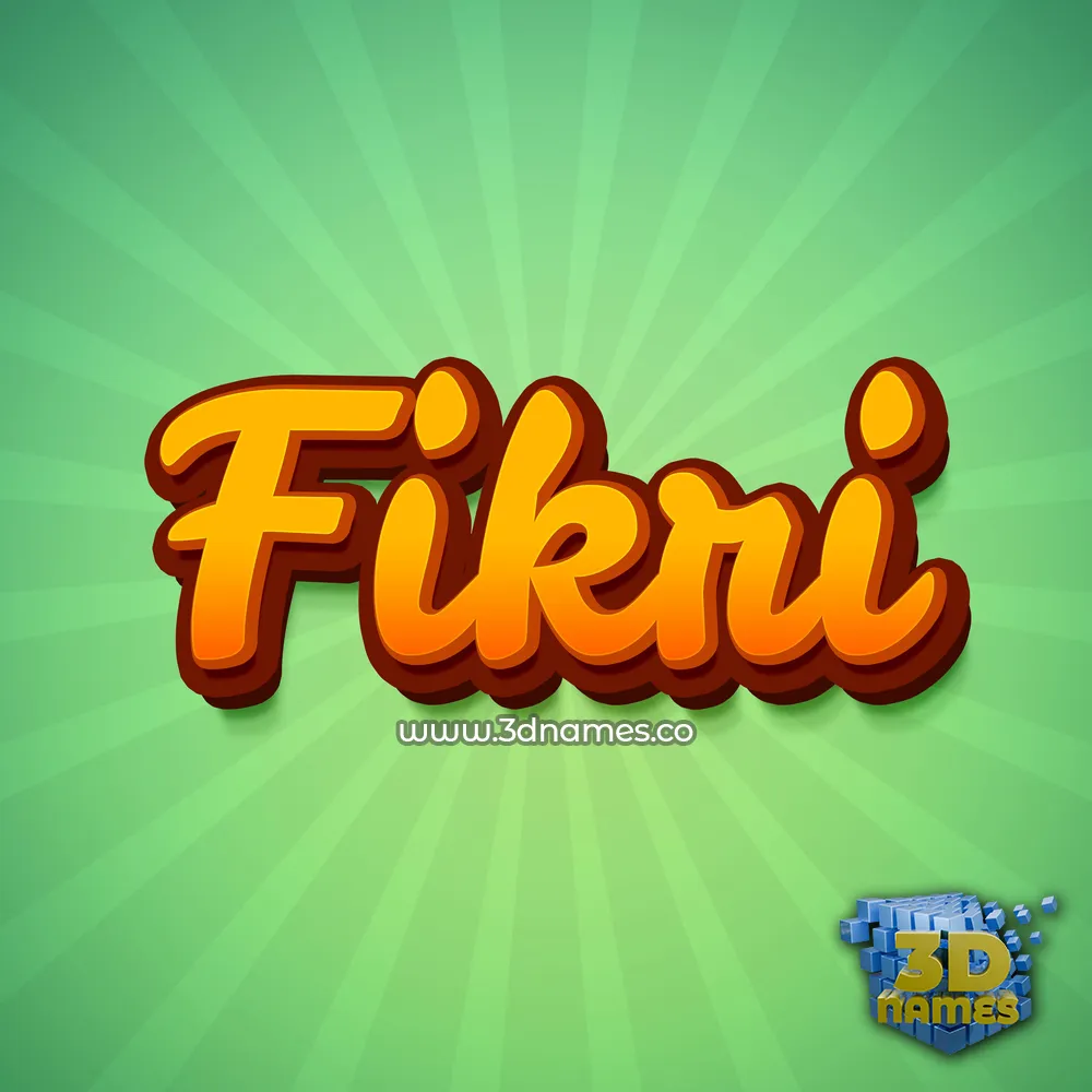 fikri in Green Rays style - 3D name wallpaper