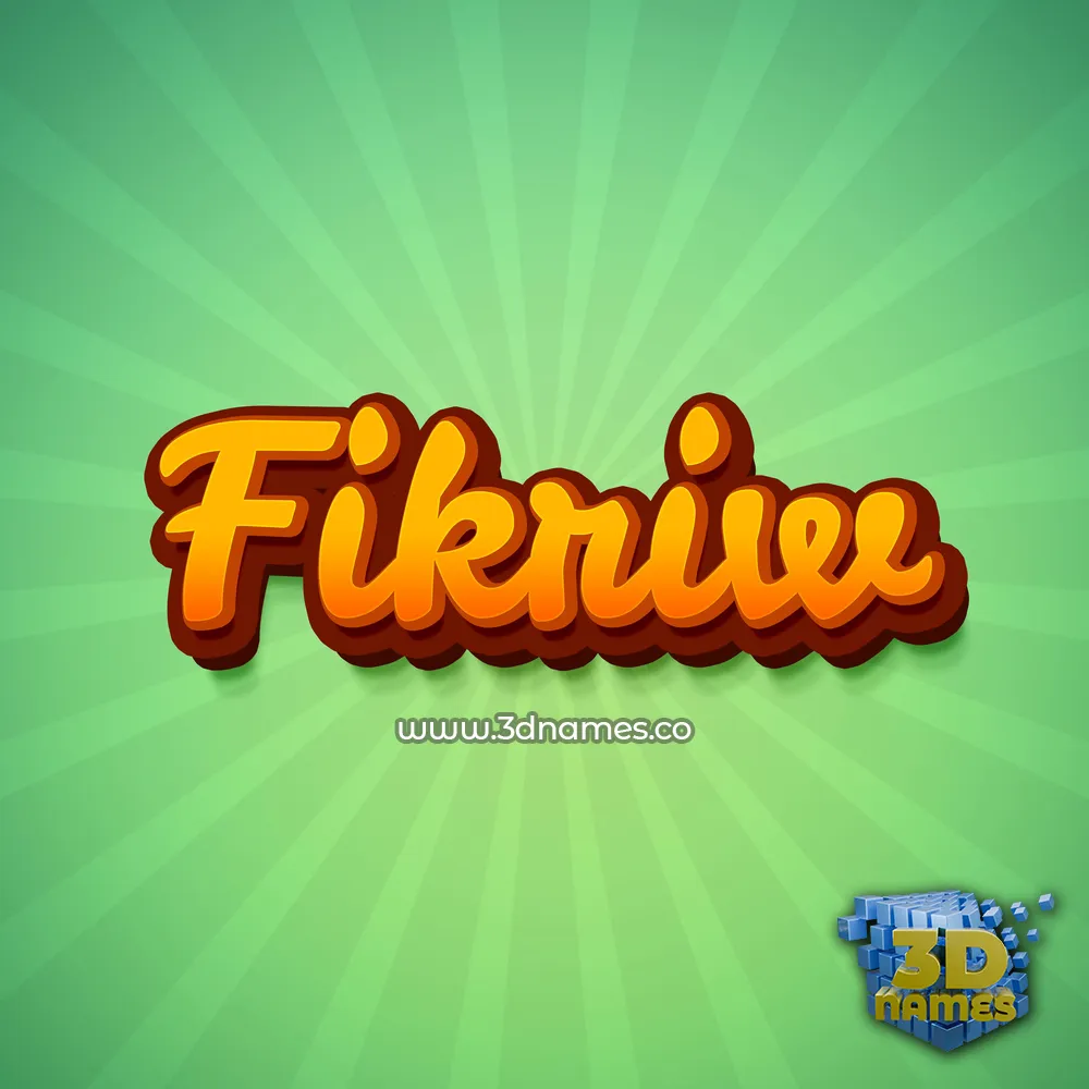 fikriw in Green Rays style - 3D name wallpaper