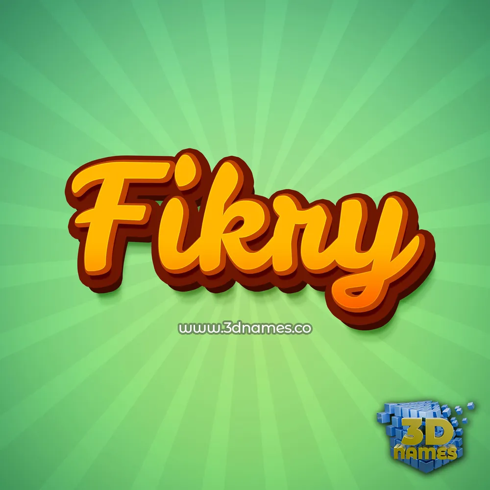 fikry in Green Rays style - 3D name wallpaper
