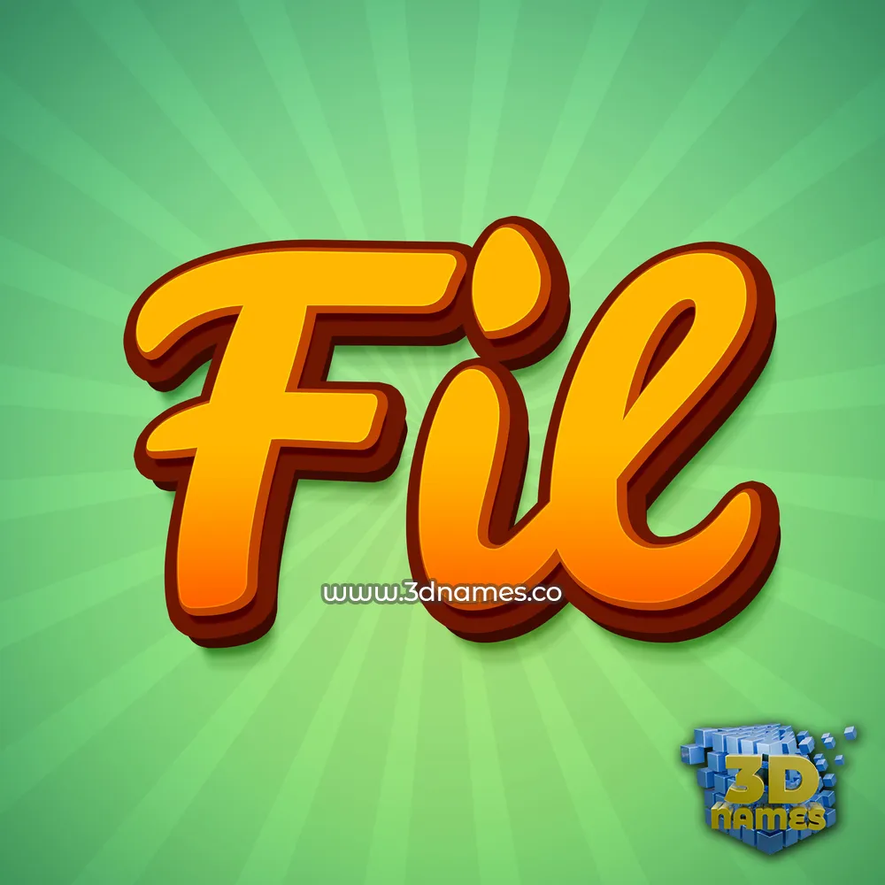 fil in Green Rays style - 3D name wallpaper