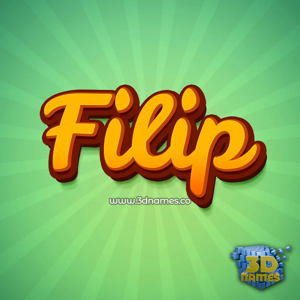 filip in Green Rays style - 3D name wallpaper