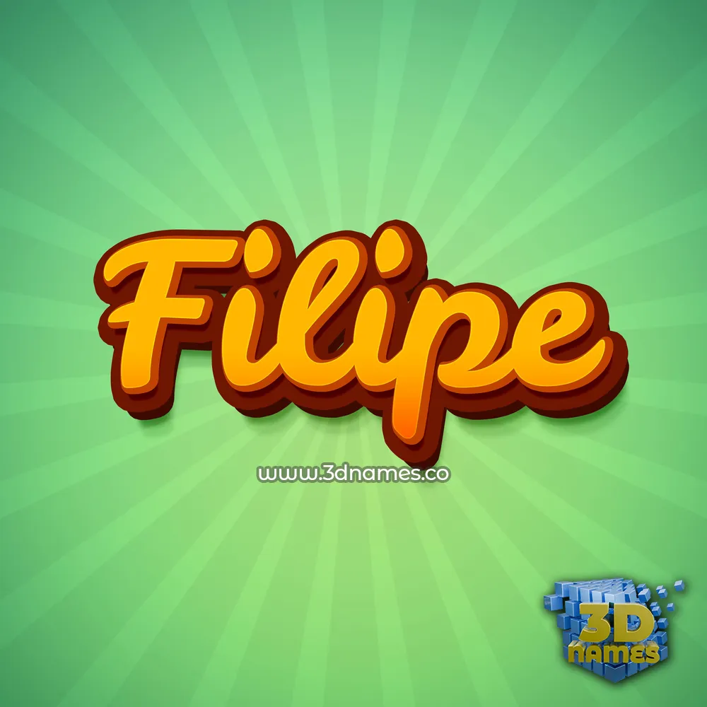 filipe in Green Rays style - 3D name wallpaper