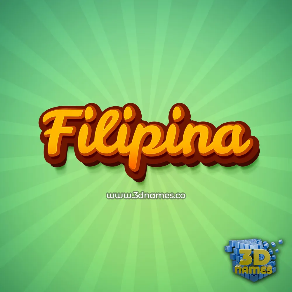 filipina in Green Rays style - 3D name wallpaper