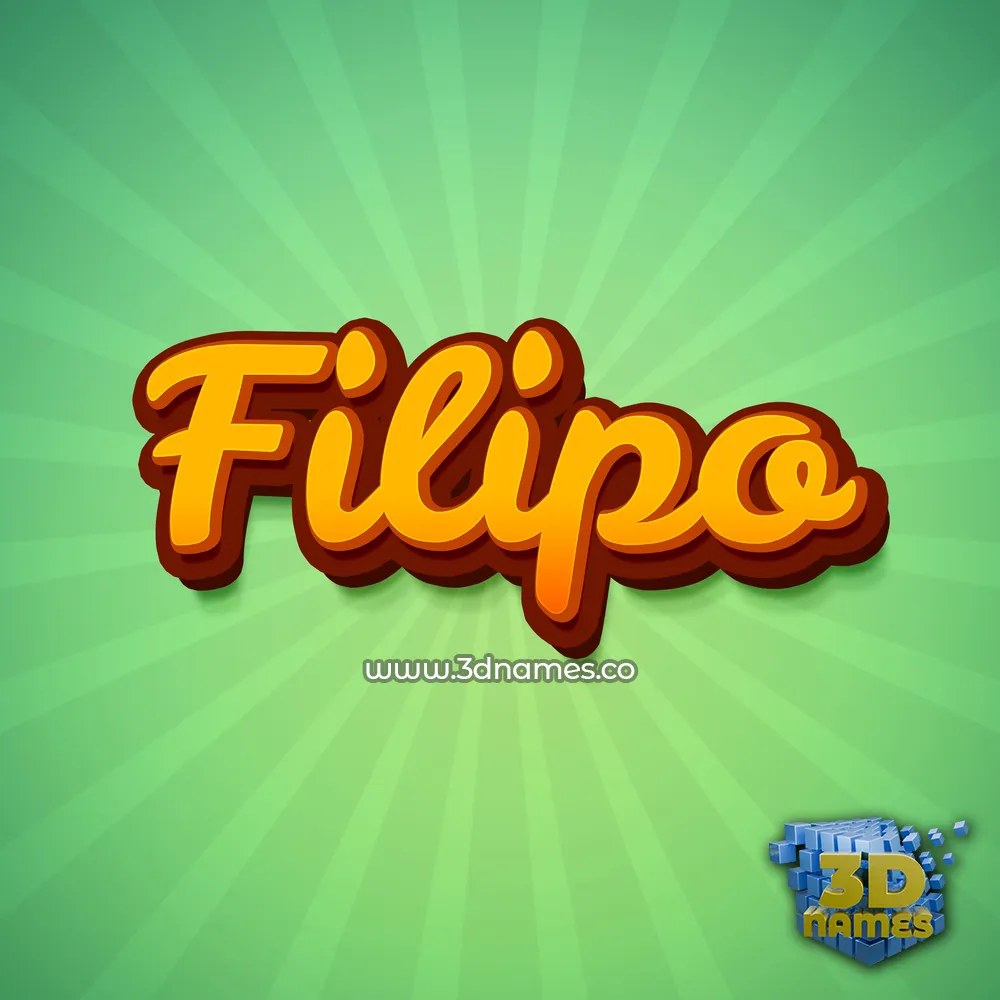 filipo in Green Rays style - 3D name wallpaper