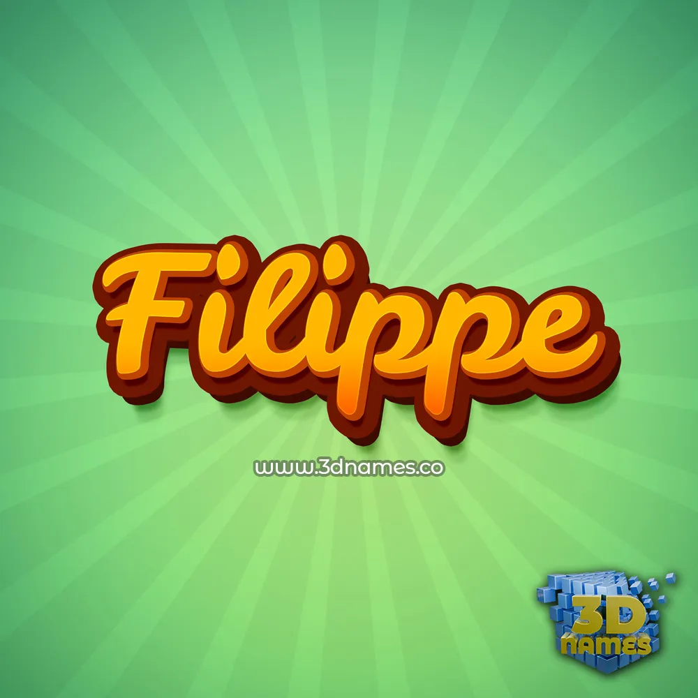 filippe in Green Rays style - 3D name wallpaper