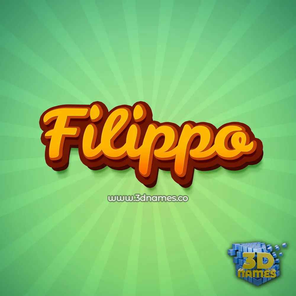 filippo in Green Rays style - 3D name wallpaper