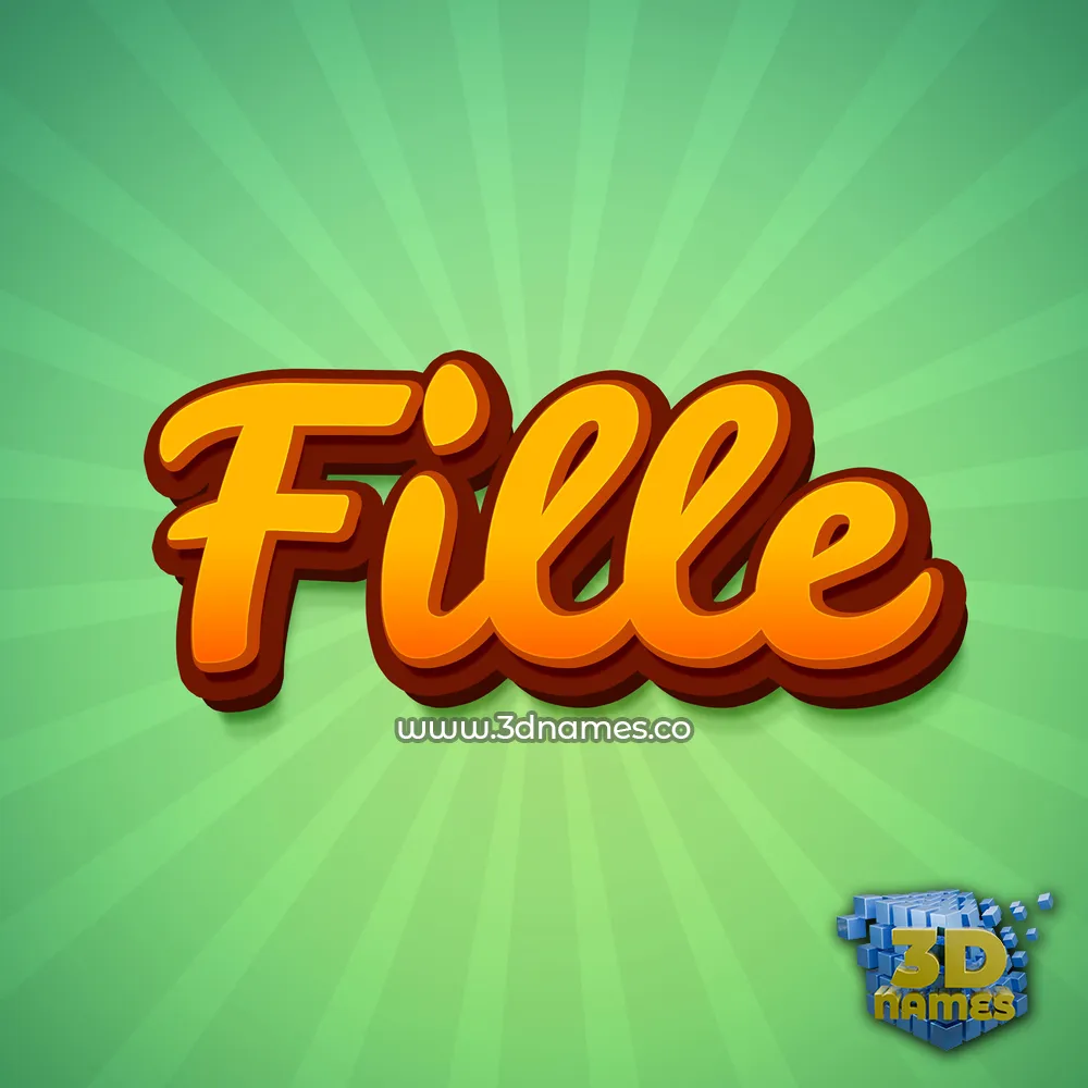 fille in Green Rays style - 3D name wallpaper