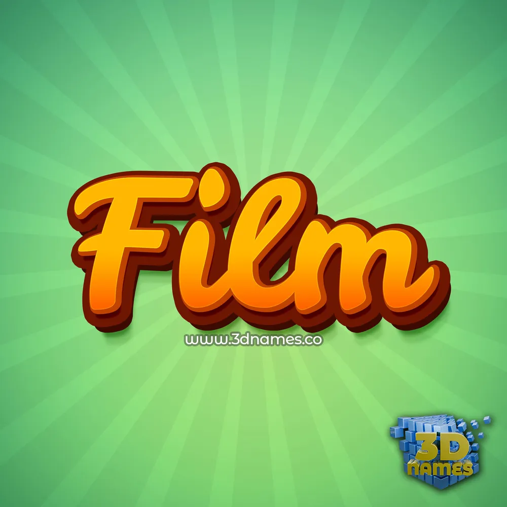 film in Green Rays style - 3D name wallpaper