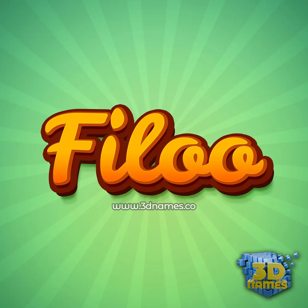 filoo in Green Rays style - 3D name wallpaper