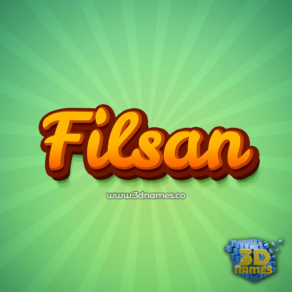 filsan in Green Rays style - 3D name wallpaper