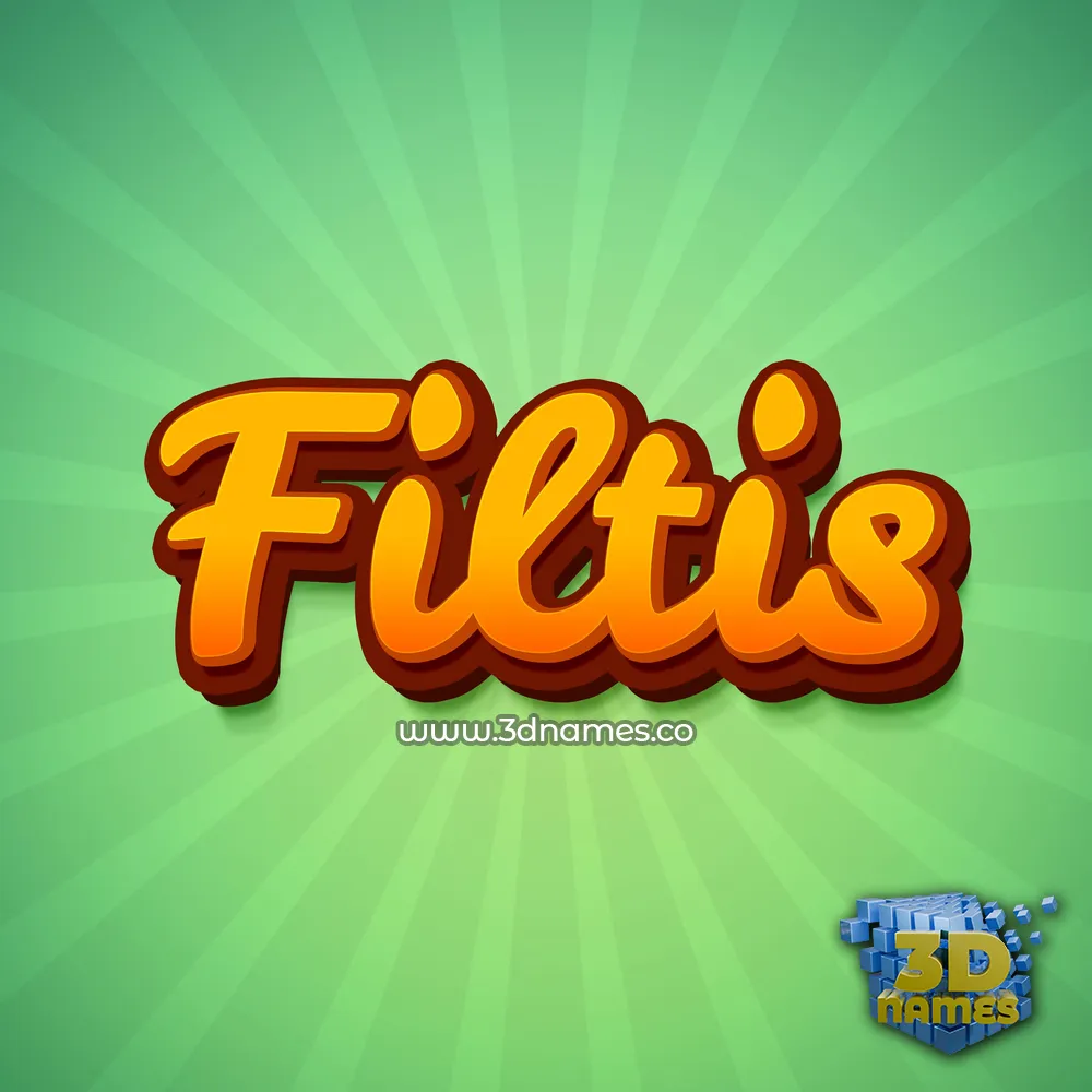 filtis in Green Rays style - 3D name wallpaper