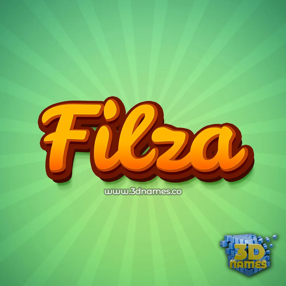 filza in Green Rays style - 3D name wallpaper