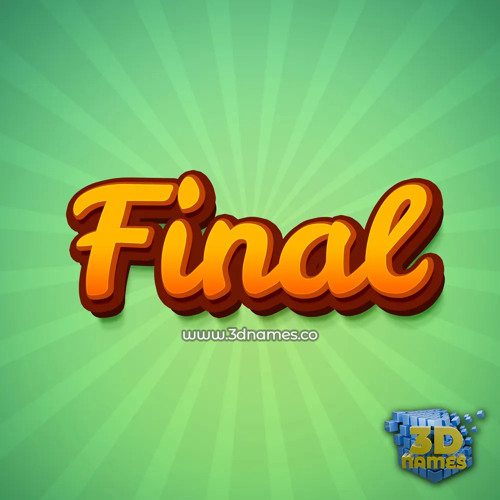 final in Green Rays style - 3D name wallpaper